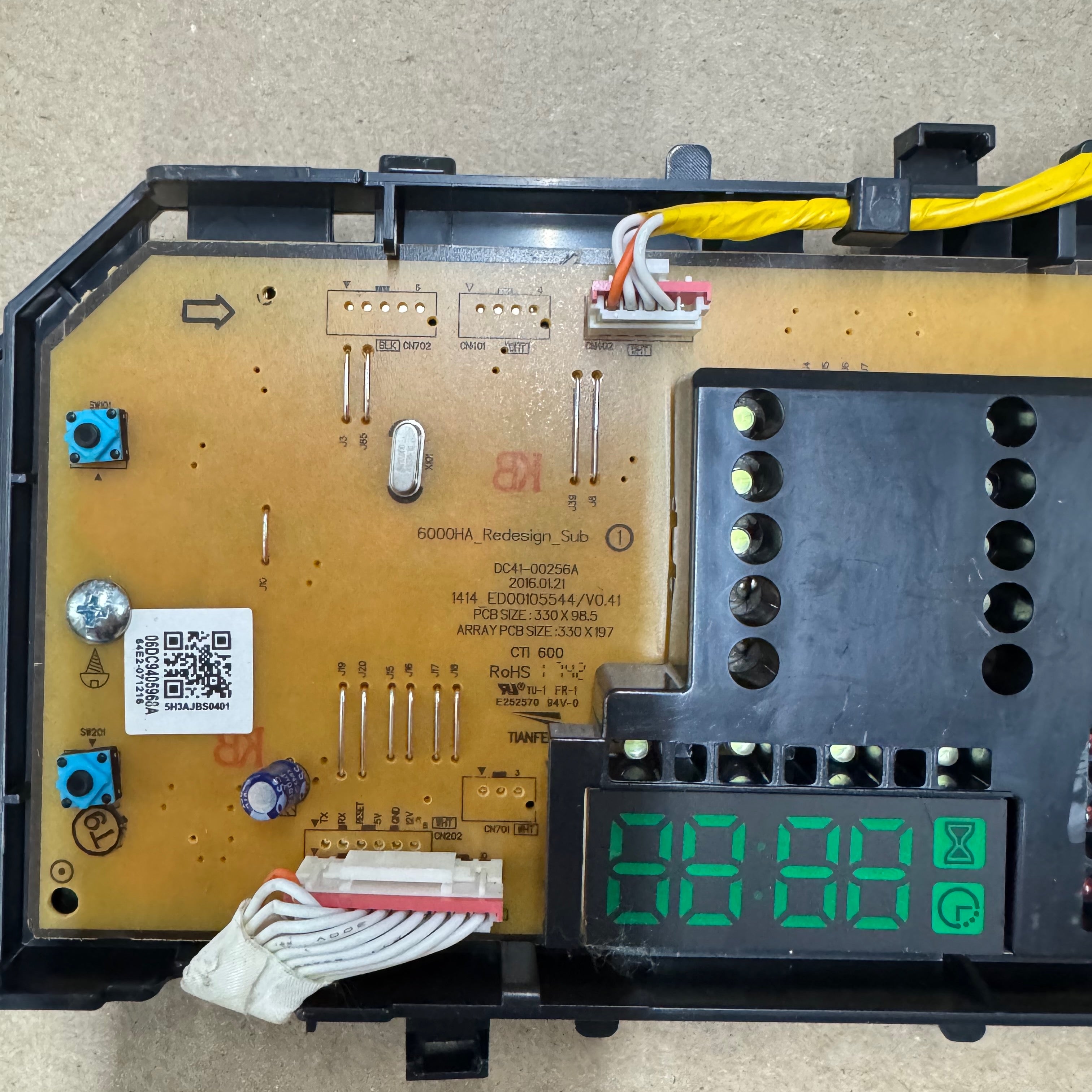 Samsung Dryer Display Control Board DC41-00256A DC92-01607L Samsung Dryer Display Control Board DC41-00256A DC92-01607L